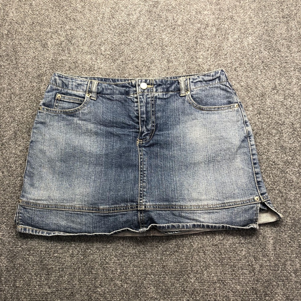 Vintage Djeans Skort Womens 12 Blue Denim Short Stretch Casual 5 Pocket Summer